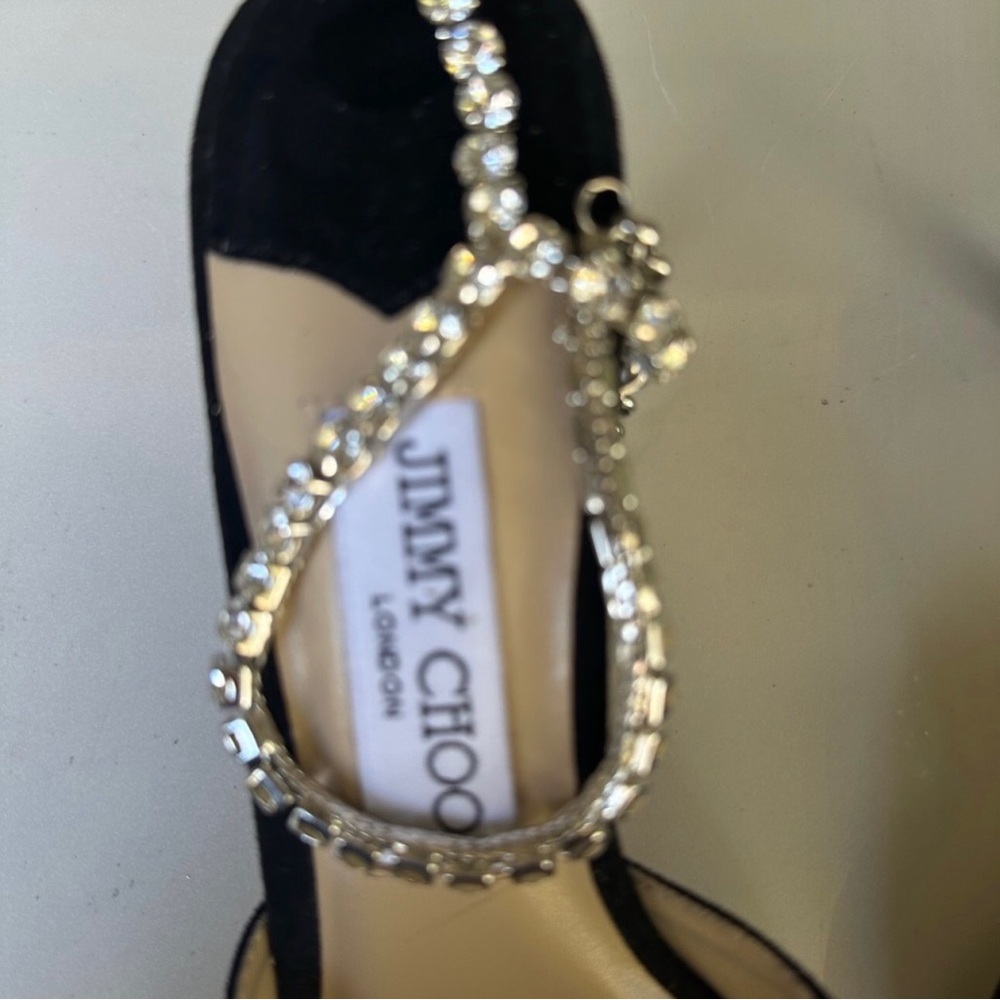 Jimmy Choo Black Heels with Silver Accents - Picture 2 of 6